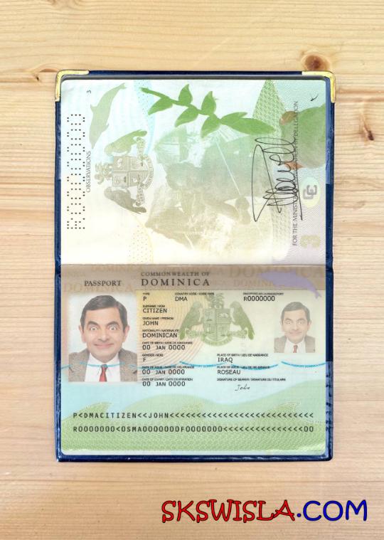 Dominika paszport nowy 2019-obecnie fotowygląd, skan i fotorealistyczny snapshot, 2 w 1